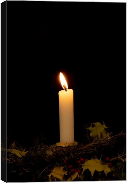 Solitary Candle Canvas Print by Glen Allen
