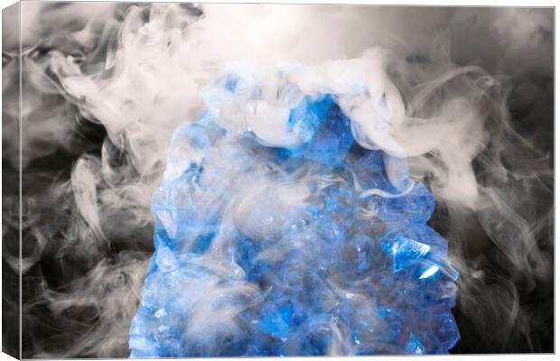 Blue Crystal and smoke Canvas Print by Glen Allen