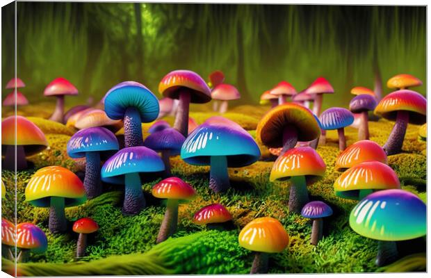 Fantasy Mushroom Land - AI Generated Canvas Print by Glen Allen
