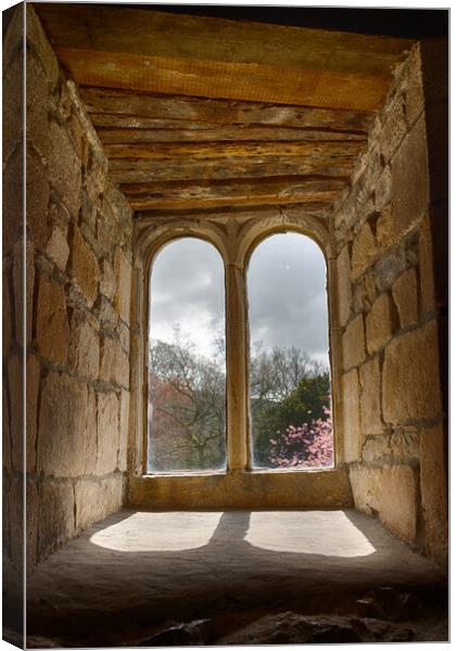 Skipton Castle - Views Through Medieval Windows 04 Canvas Print by Glen Allen