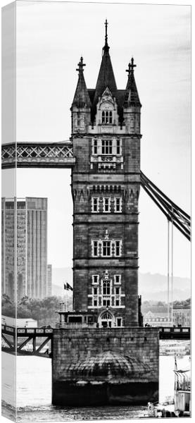 South Bank Tower - Tower Bridge Mono 2023 Canvas Print by Glen Allen