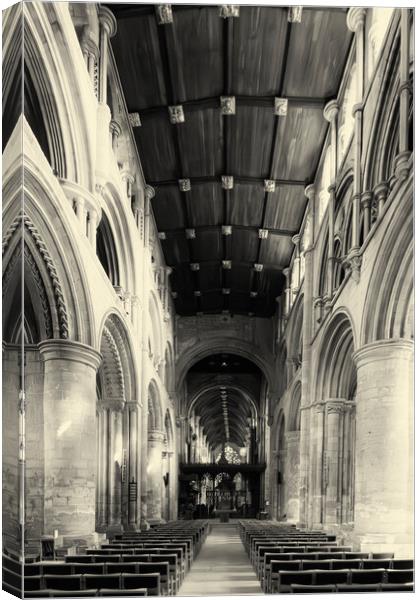 Selby Abbey Interior 02 Sepia Canvas Print by Glen Allen