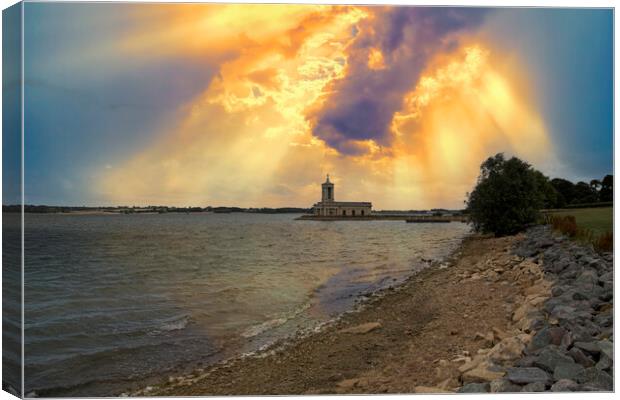 Dramatic Sunset - Normanton Church, Rutland Canvas Print by Glen Allen