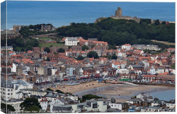 Scarborough South Bay from Olivers Mount Canvas Print by Glen Allen