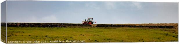 Tractor Panoramic Canvas Print by Glen Allen
