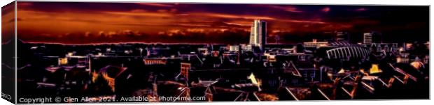 Leeds Skyline - Abstract Panoramic Canvas Print by Glen Allen