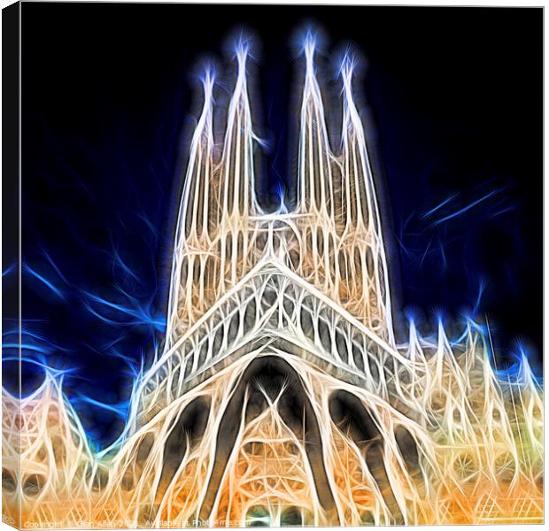 Sagrada Familia Twilight Abstract  Canvas Print by Glen Allen
