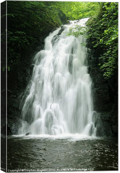 Glenoe Waterfall Canvas Print by Stephen Maxwell