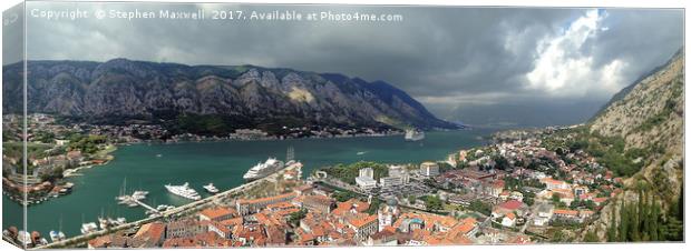Bay of Kotor, Montenegro Canvas Print by Stephen Maxwell