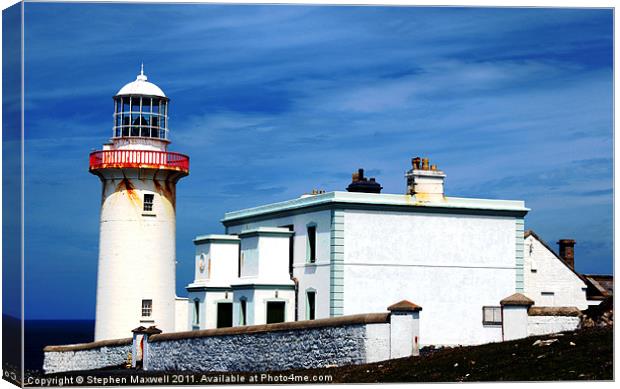 Arranmore Lighthouse Canvas Print by Stephen Maxwell