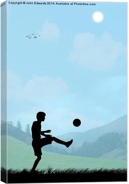 Childhood Dreams, Football Canvas Print by John Edwards