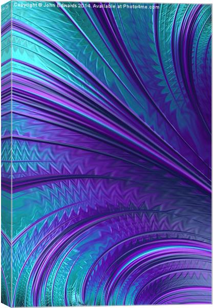 Abstract in Blue and Purple Canvas Print by John Edwards