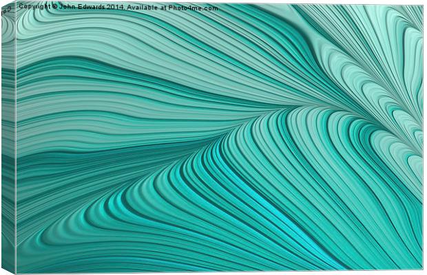 Folded Blue Green Abstract Canvas Print by John Edwards