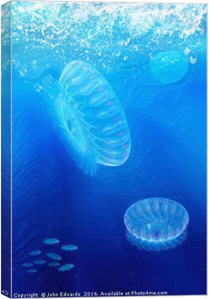 Beneath a breaking sea Canvas Print by John Edwards