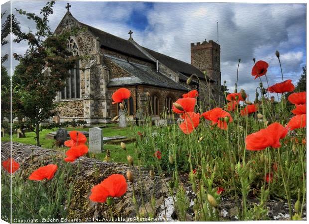 The Church of St Mary the Virgin, South Wootton Canvas Print by John Edwards