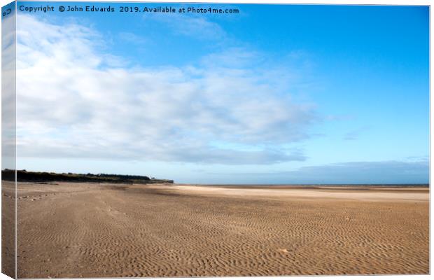 Ripples in the sand, Old Hunstanton Canvas Print by John Edwards