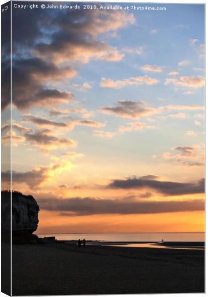 Sunset, St Edmund’s Point Canvas Print by John Edwards