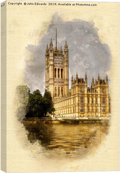 The Victoria Tower, London Canvas Print by John Edwards