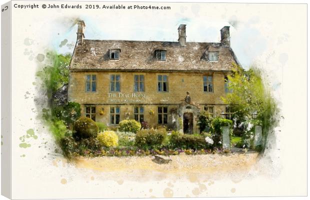 The Dial House, Bourton-on-The-Water Canvas Print by John Edwards