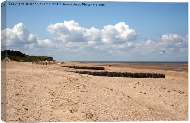 Old Hunstanton beach, Norfolk Canvas Print by John Edwards