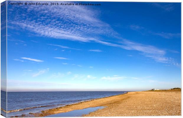 Snettisham Beach  Canvas Print by John Edwards