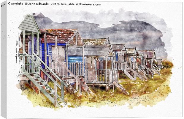 Hunstanton Beach Huts Canvas Print by John Edwards