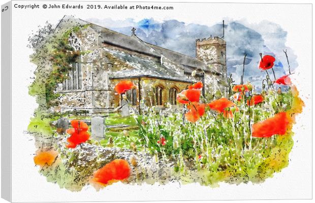 St Mary the Virgin, South Wootton Canvas Print by John Edwards