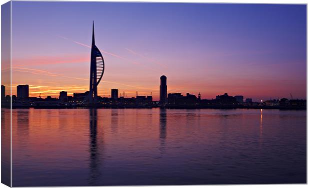 Spinnaker Tower Dawn Canvas Print by Sharpimage NET