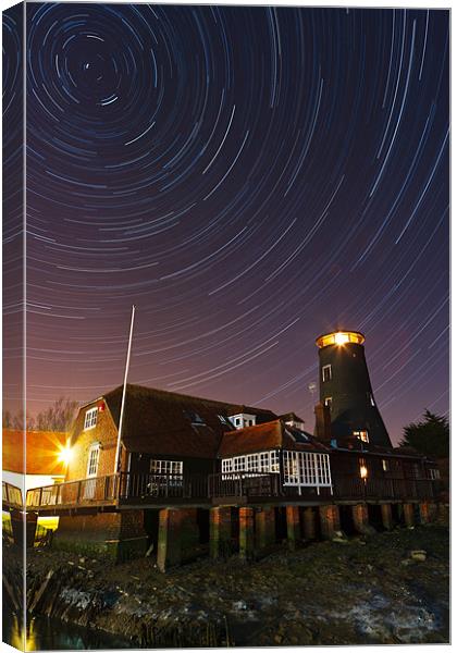 Langstone Mill Startrails Canvas Print by Sharpimage NET