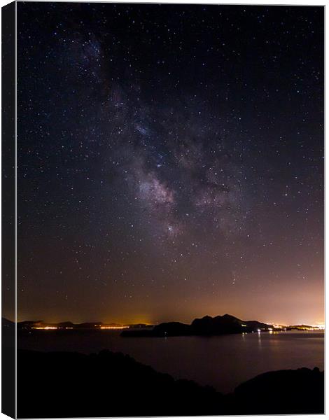 Milky Way over Mallorca Canvas Print by Sharpimage NET