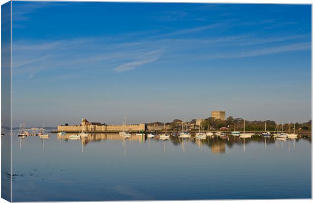 Portchester Castle Reflections Canvas Print by Sharpimage NET