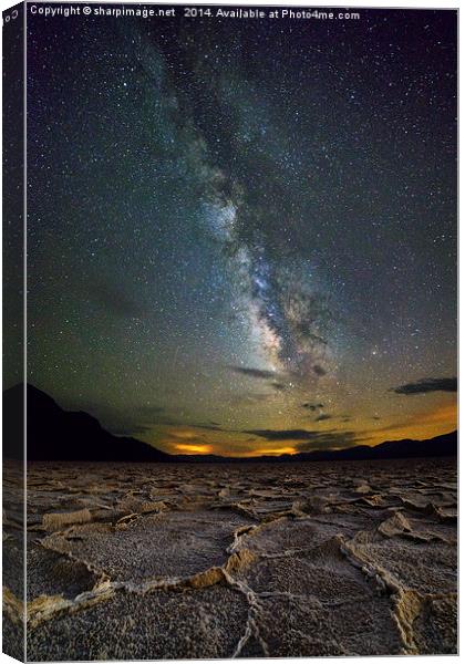 Milky Way over Death Valley Canvas Print by Sharpimage NET