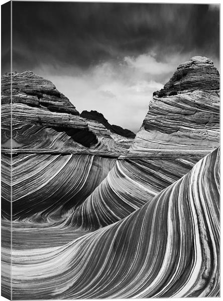 The Wave - Black & White 4 Canvas Print by Sharpimage NET