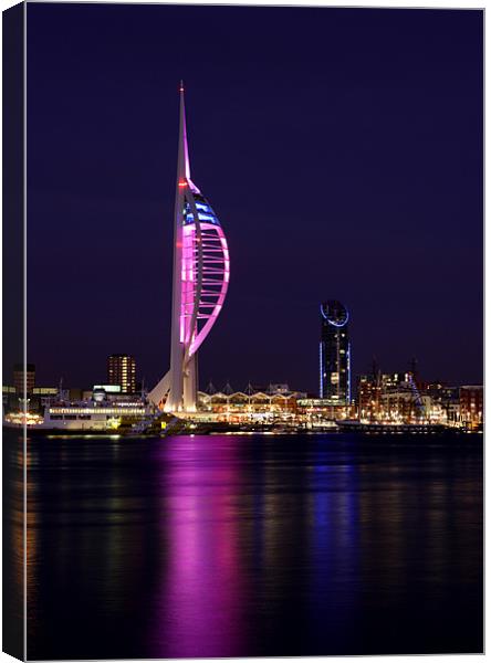 Spinnaker Tower at Dusk Canvas Print by Sharpimage NET