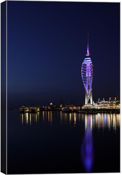 Spinnaker Tower at Dusk Canvas Print by Sharpimage NET