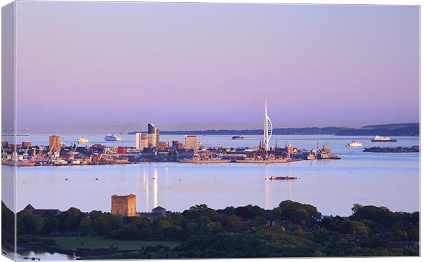 Portsmouth Harbour at Dusk Canvas Print by Sharpimage NET