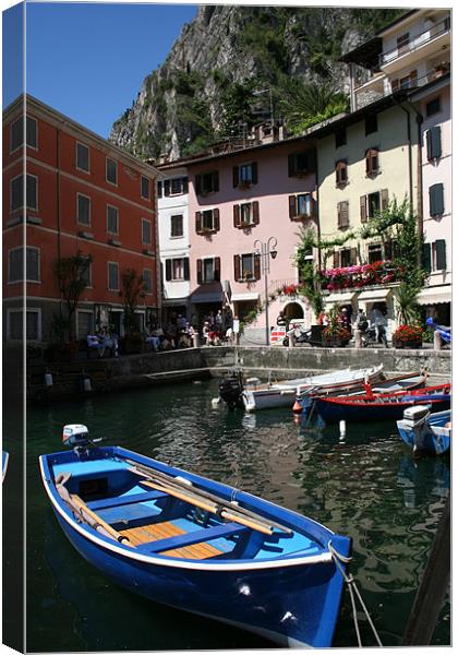 Harbour at Limone Canvas Print by David Llewellyn