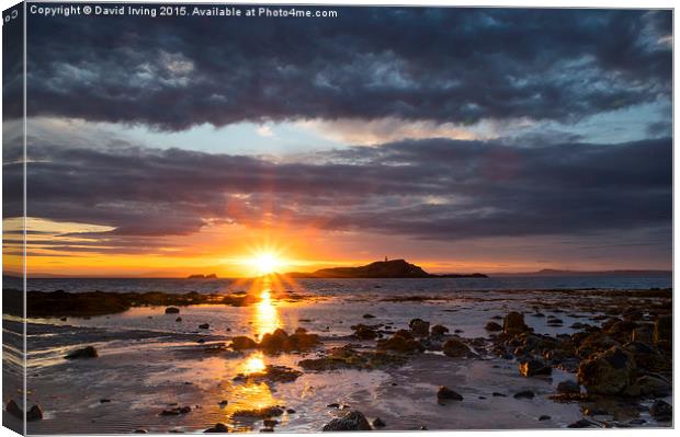 Sunset over Fidra Canvas Print by David Irving