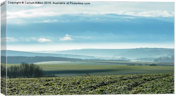  Frosty South Downs Canvas Print by Callum Aitken