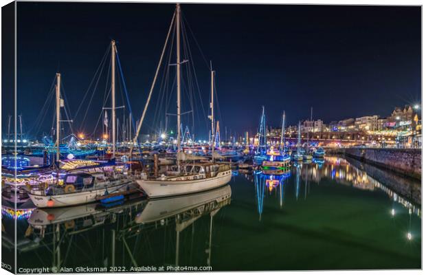 Outdoor Boats with lights Canvas Print by Alan Glicksman