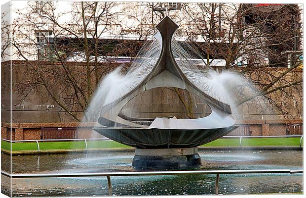  Fine water feature outside the front of St Thomas Canvas Print by Alan Glicksman