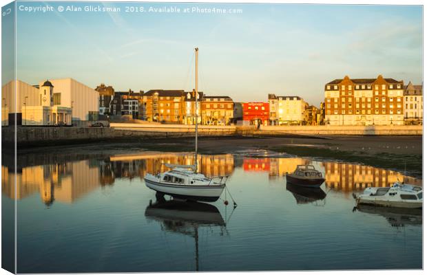 Boats in Margate harbour Canvas Print by Alan Glicksman