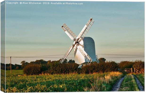 Chillenden Windmill in Kent Canvas Print by Alan Glicksman