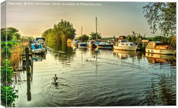 Down the river to Plucks Gutter Canvas Print by Alan Glicksman