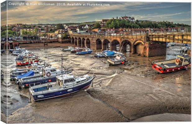 Folkestone harbour at low tide Canvas Print by Alan Glicksman