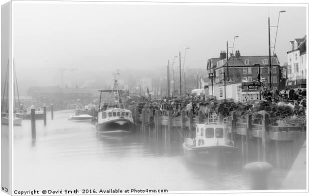 Foggy Day In The Harbour Canvas Print by David Smith