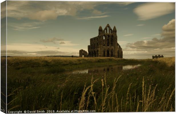 The Gothic Beauty Of Whitby Abbey Canvas Print by David Smith