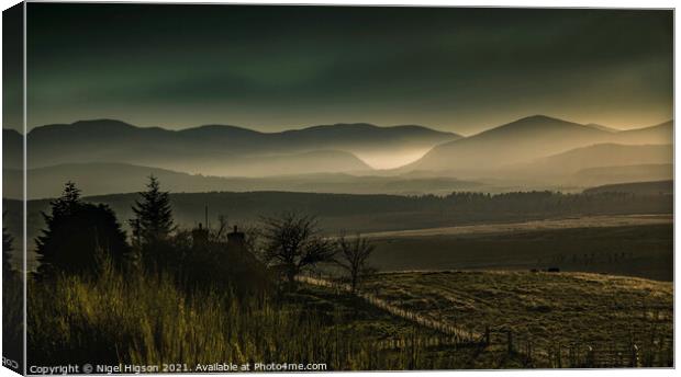 Mist over the Cairngorms Canvas Print by Nigel Higson