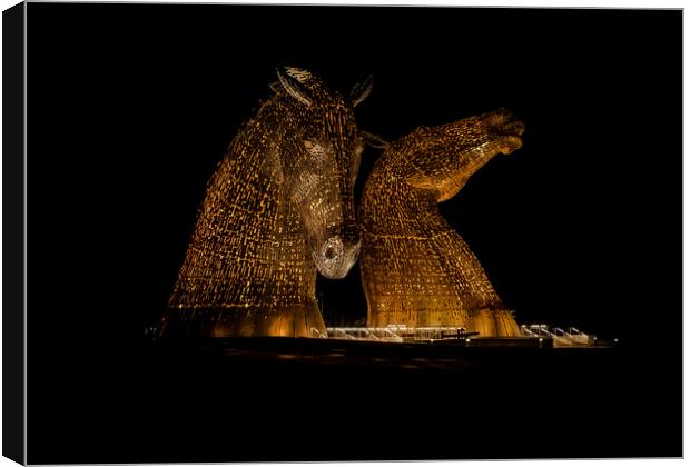 Majestic Kelpies Rise at Dusk Canvas Print by Stephen Ward