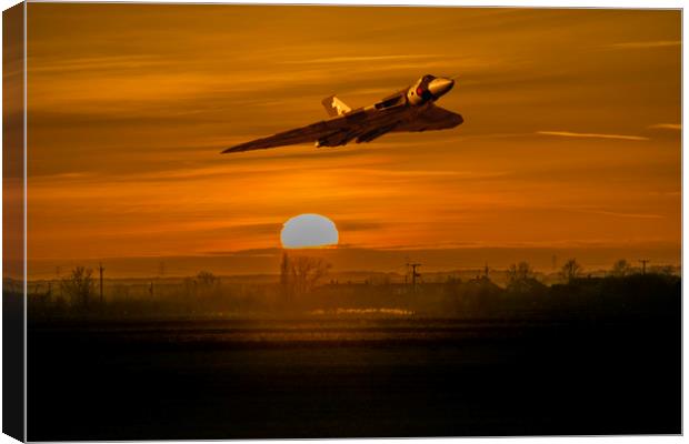 Avro Vulcan  at Sunset  Canvas Print by Stephen Ward
